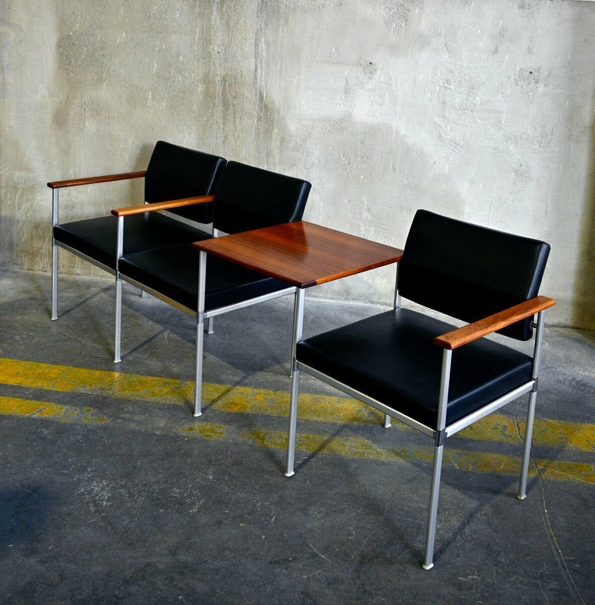 Mid Century Bench In Rosewood And Metal From Lübke