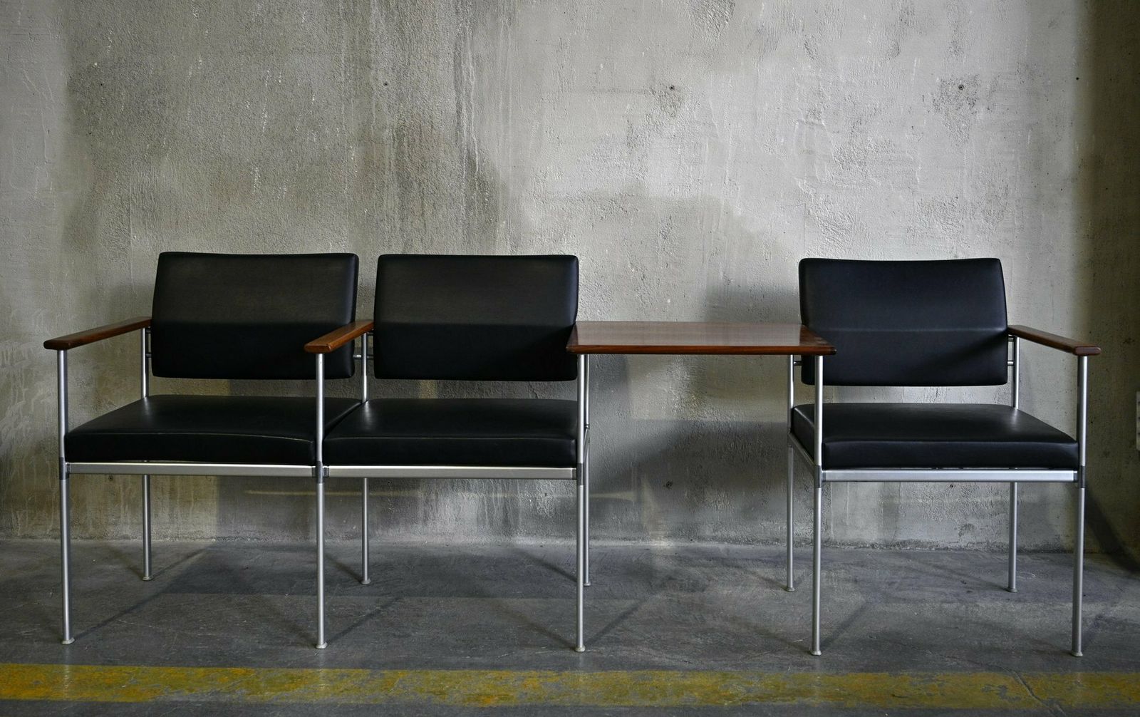 Mid Century Bench In Rosewood And Metal From Lübke photo for sale