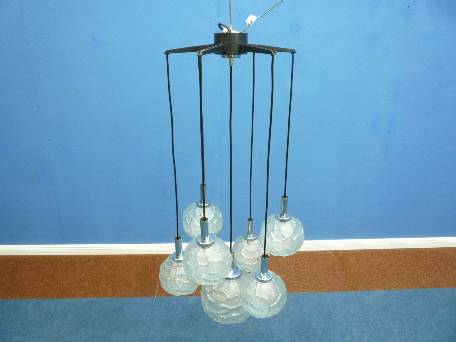 photo vinterior Cascade Ice Glass Pendant Lamp From Doria, 1960s