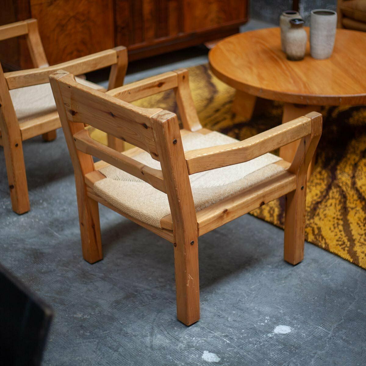 Danish Armchairs In Pine By Tage Poulsen, 1972, Set Of 2 photo Furniture