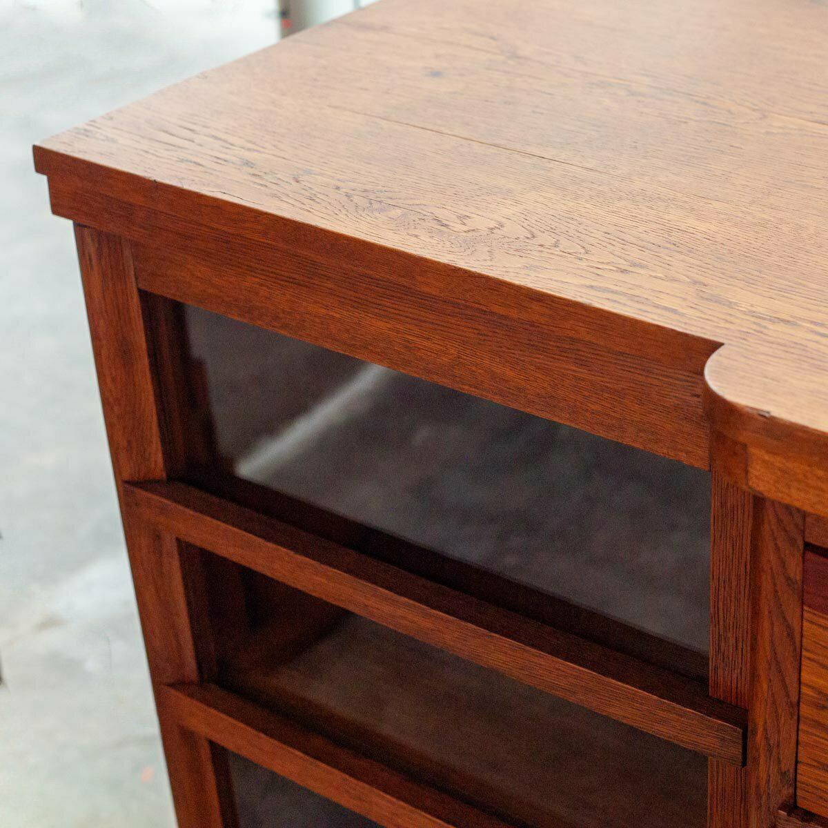 Dutch Art Deco Sideboard In Oak With Coromandel Wood Details And Glass Panes, 1930s photo for sale