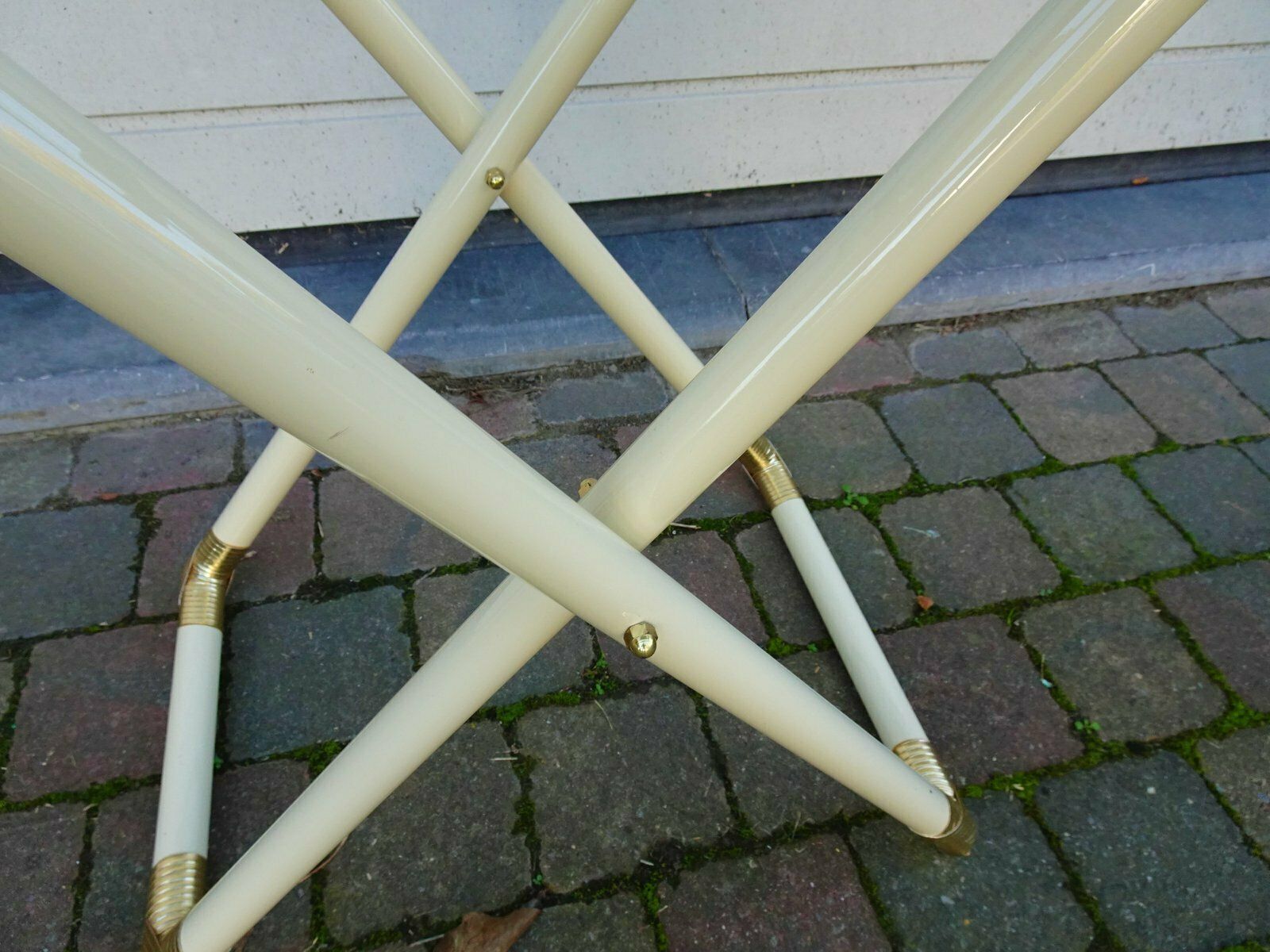 Vintage Lacquered Metal Butler Folding Table, 1970s photo furniture