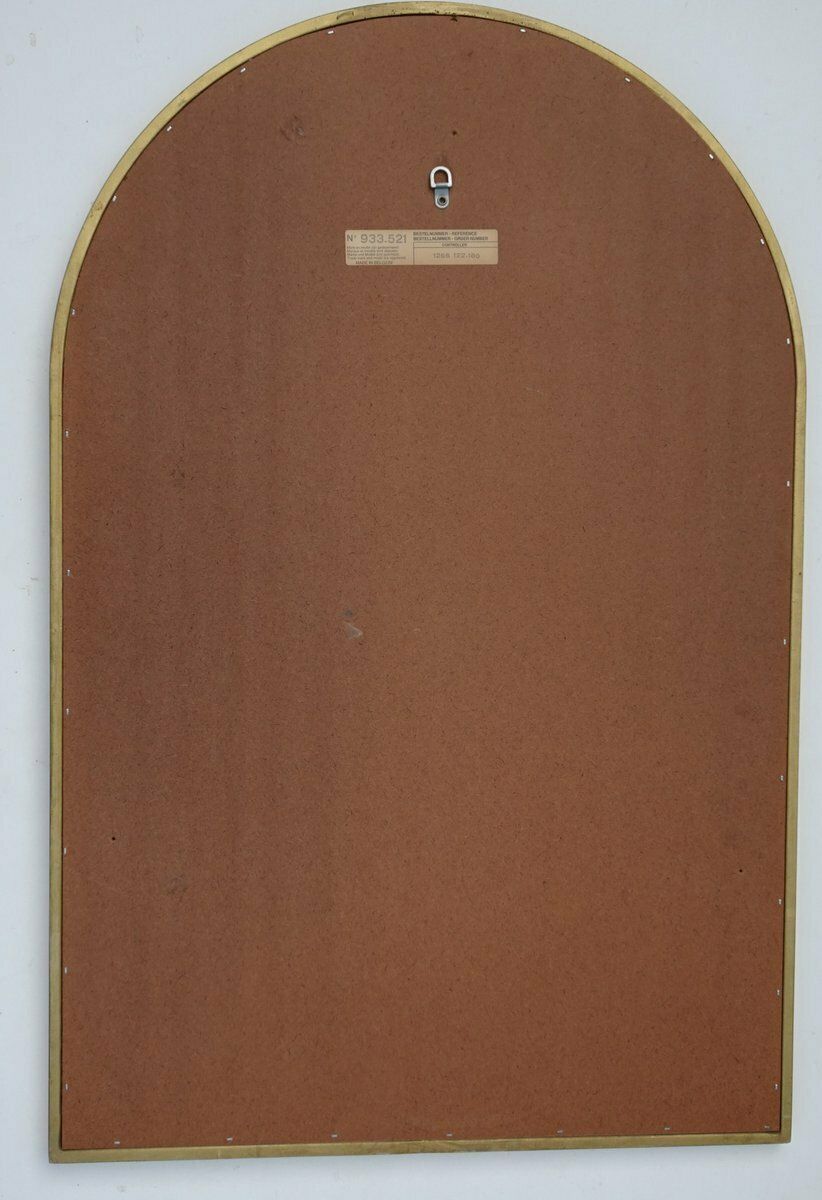 Home Decor Round Gilt Wall Mirror Wiht Floral Design From Deknudt Belgium, 1970s photo