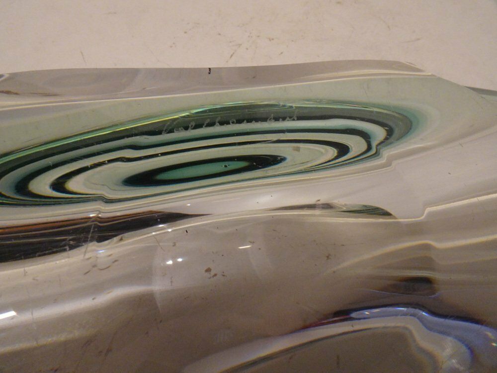 Large Mid Century Green Crystal Centerpiece By Rene Delvenne For Val Saint Lambert photo 356.0