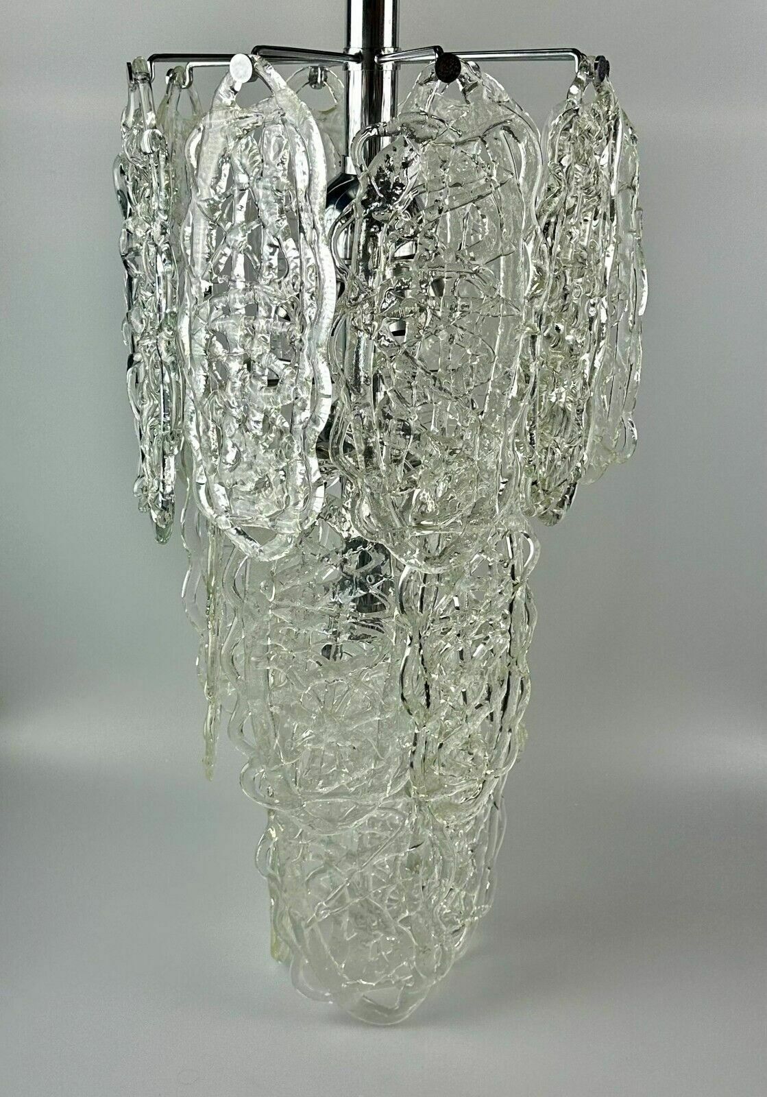 photo buy 60s 70s Chandelier Av Mazzega Chandelier “Ragnatela” Murano Glass Space Age