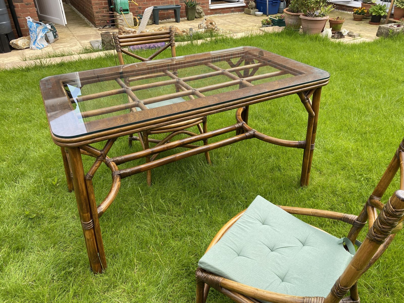 Angrave’s ‘Invincible’ Cane/Rattan Dining Table & Chairs 70s Mid Century