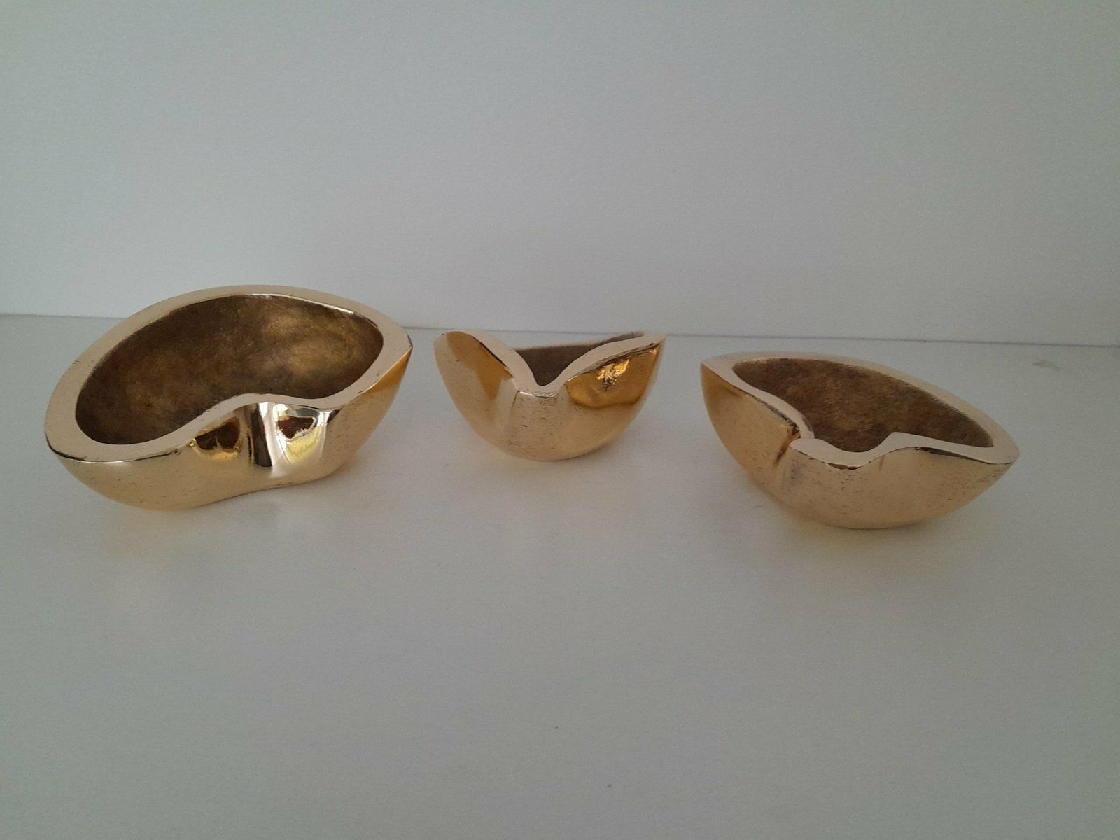 Belgian Polished Bronze Vide Poches In The Style Of Ado Chale, 1970s, Set Of 3 photo Home Decor