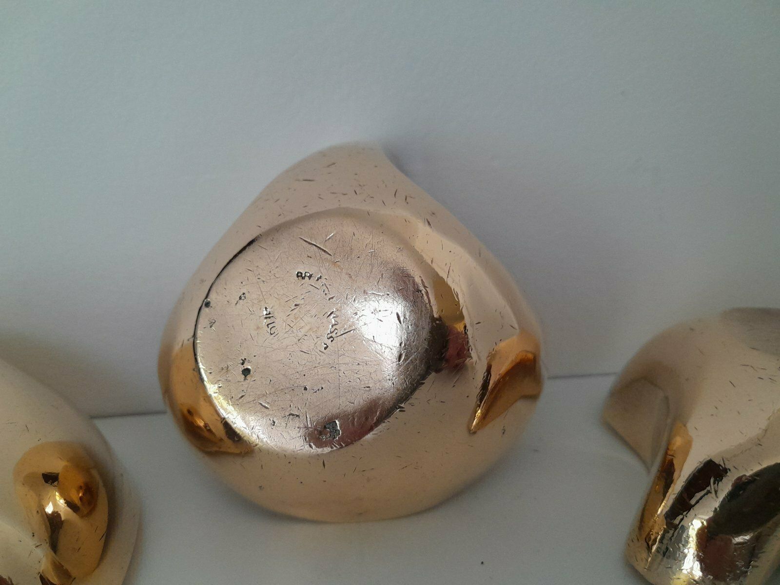 Belgian Polished Bronze Vide Poches In The Style Of Ado Chale, 1970s, Set Of 3 photo vintage