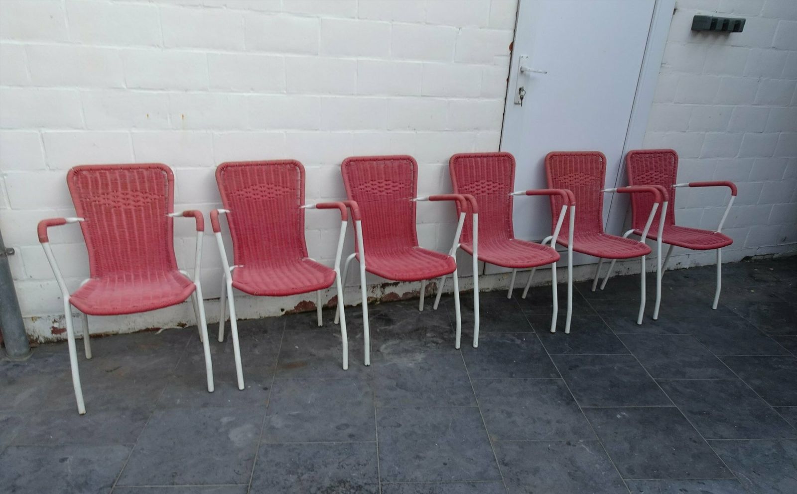 Vintage Italian Chairs In Orange, 1950s, Set Of 6 photo vintage