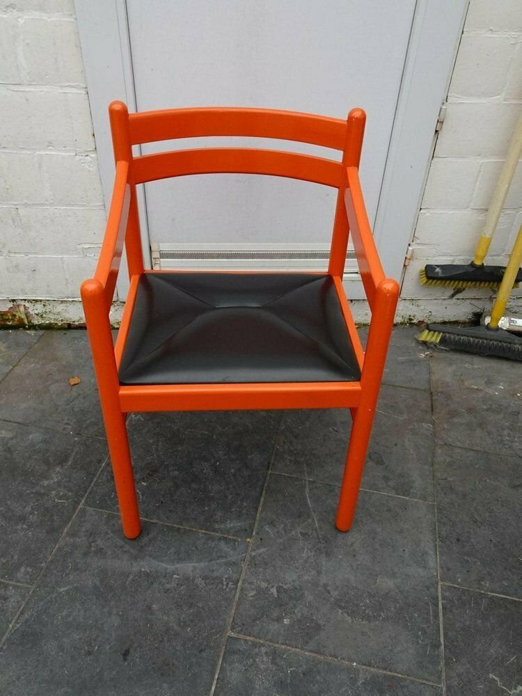 Orange Carimate Armchair By Vico Magistretti, 1970s photo vintage