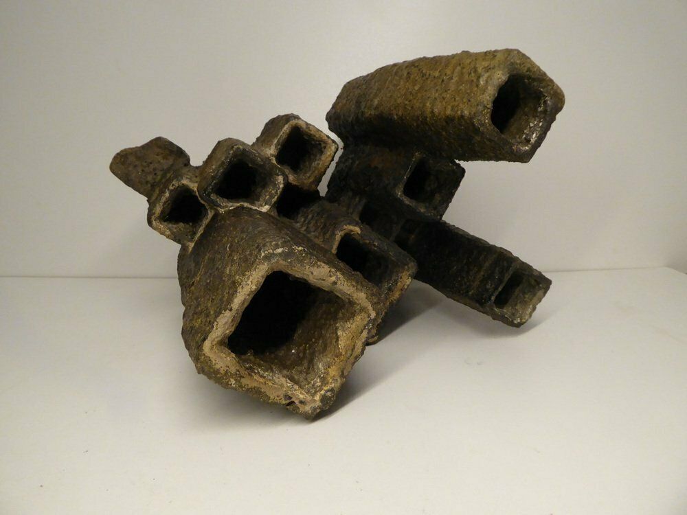 Brutalist Centrepiece Vase And Candlesticks By Pia Manu, Belgium, 1960s, Set Of 3 photo buy