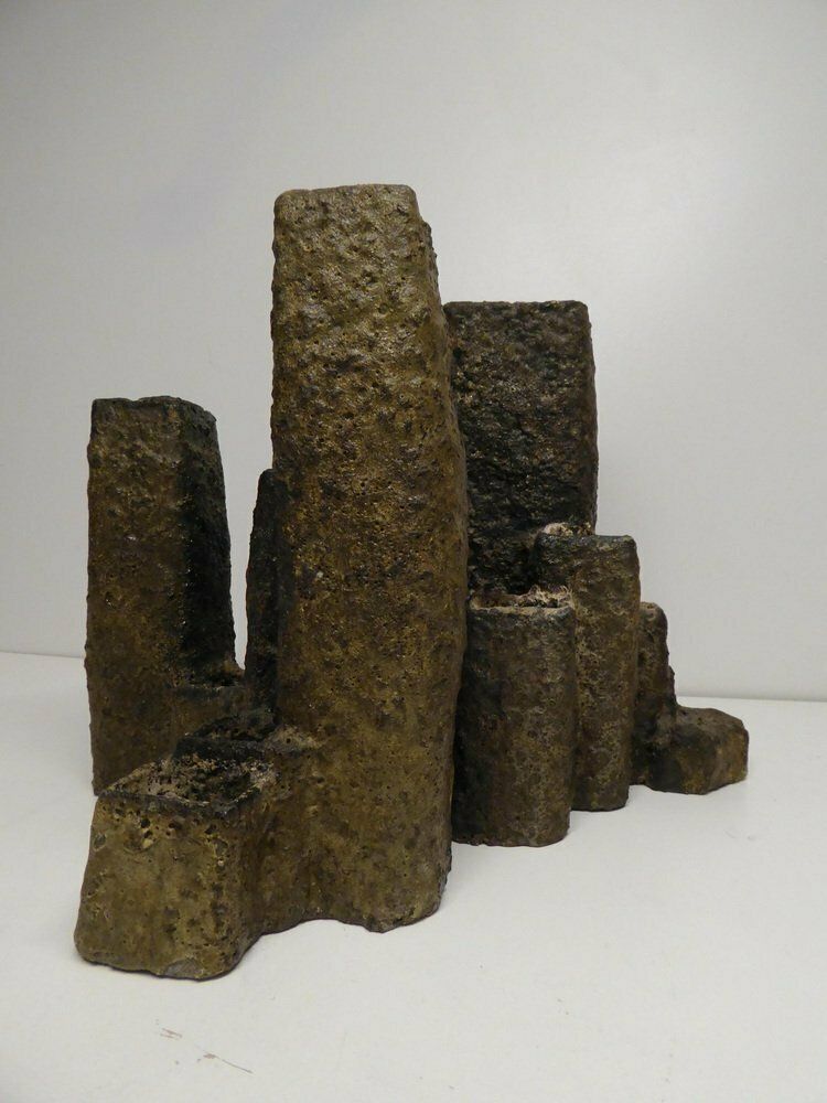 968.0 Brutalist Centrepiece Vase And Candlesticks By Pia Manu, Belgium, 1960s, Set Of 3 photo