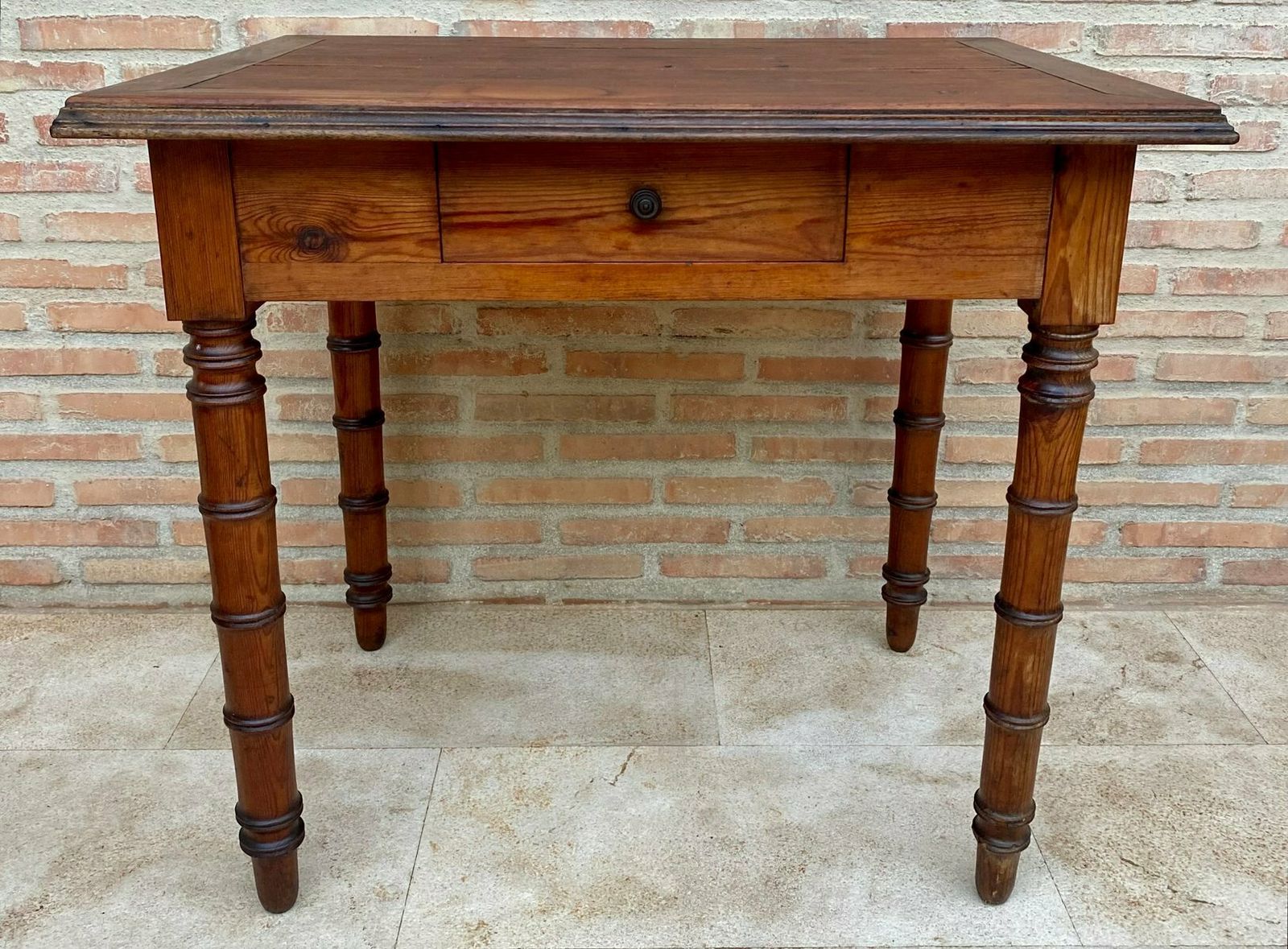 Early 20th Century French Oak Worktable With One Drawer, 1920s photo furniture