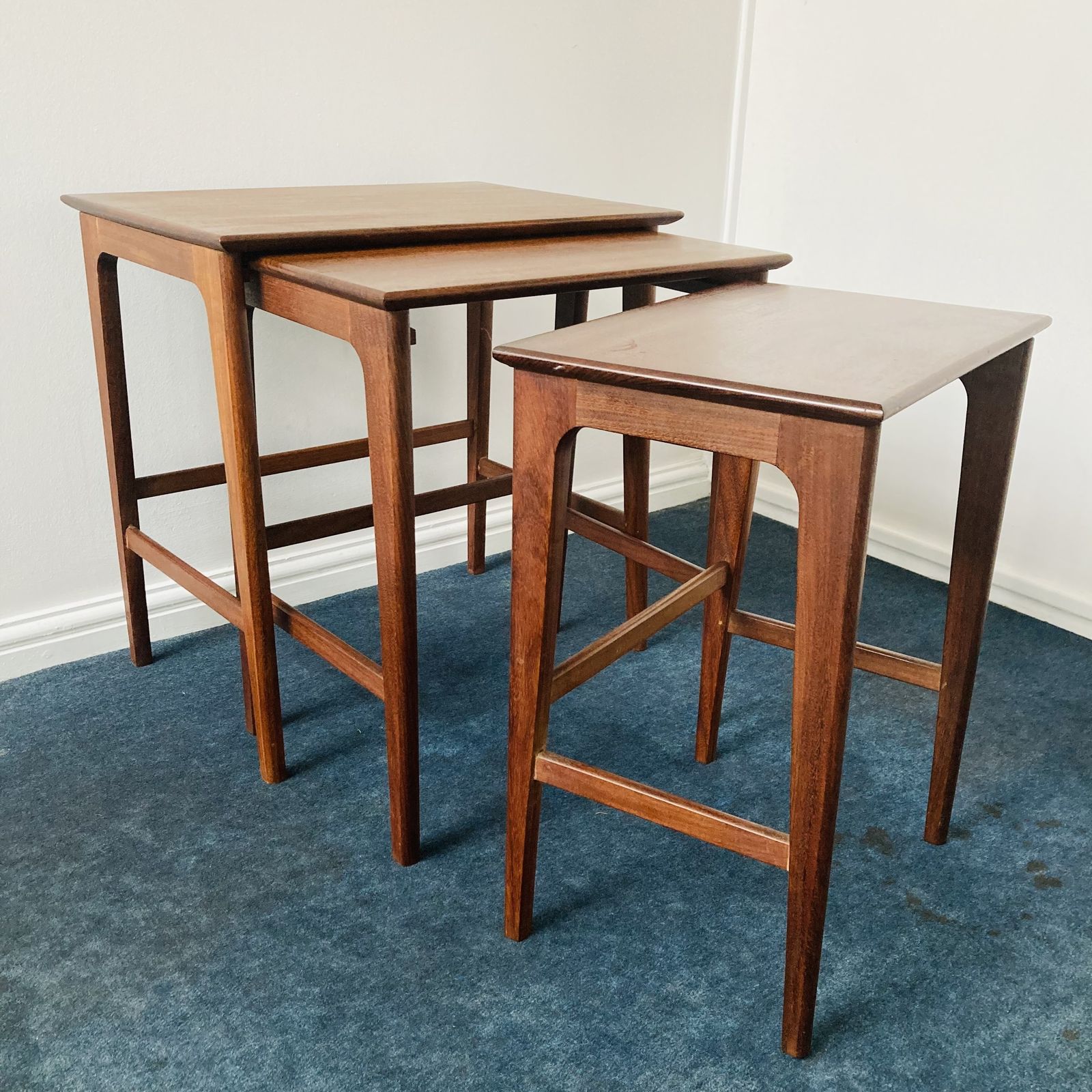 Furniture Mid Century Danish Nesting Side Tables photo