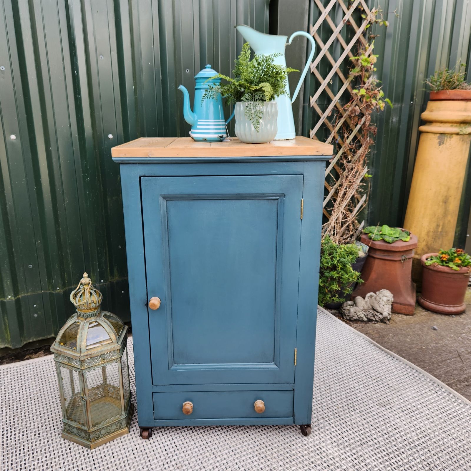 Kitchen Larder Cupboard, Upcycled With Farrow & Ball Inchyra Blue