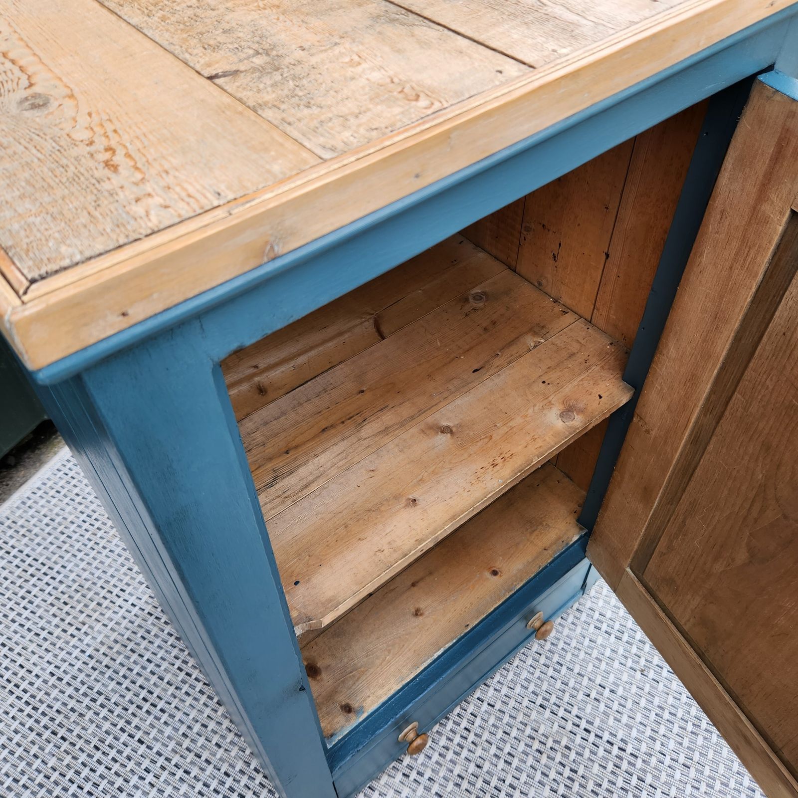 photo furniture Kitchen Larder Cupboard, Upcycled With Farrow & Ball Inchyra Blue