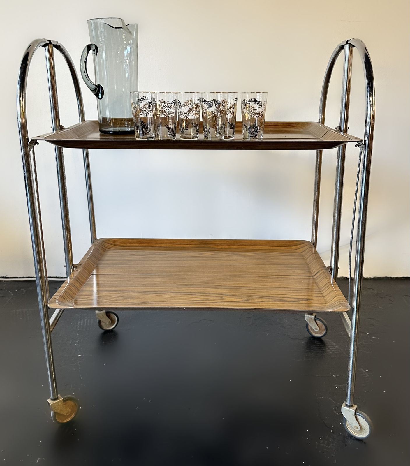 Vintage Optic Teak Pressalit Tea Cart, 1970s photo furniture