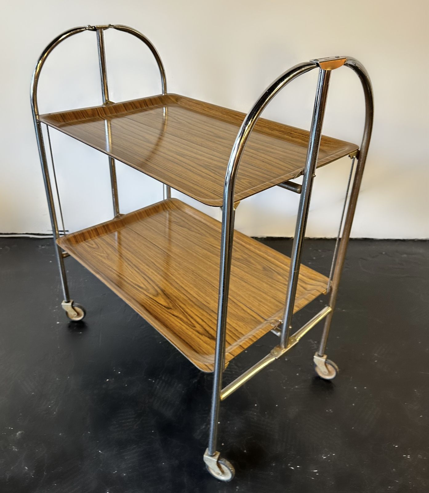 Vintage Optic Teak Pressalit Tea Cart, 1970s photo 265.0
