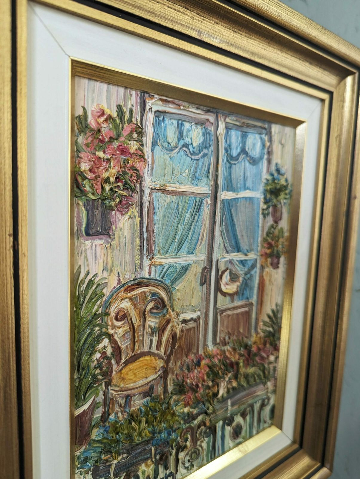 Art Mini Landscapes Balcony Garden, Oil Painting photo