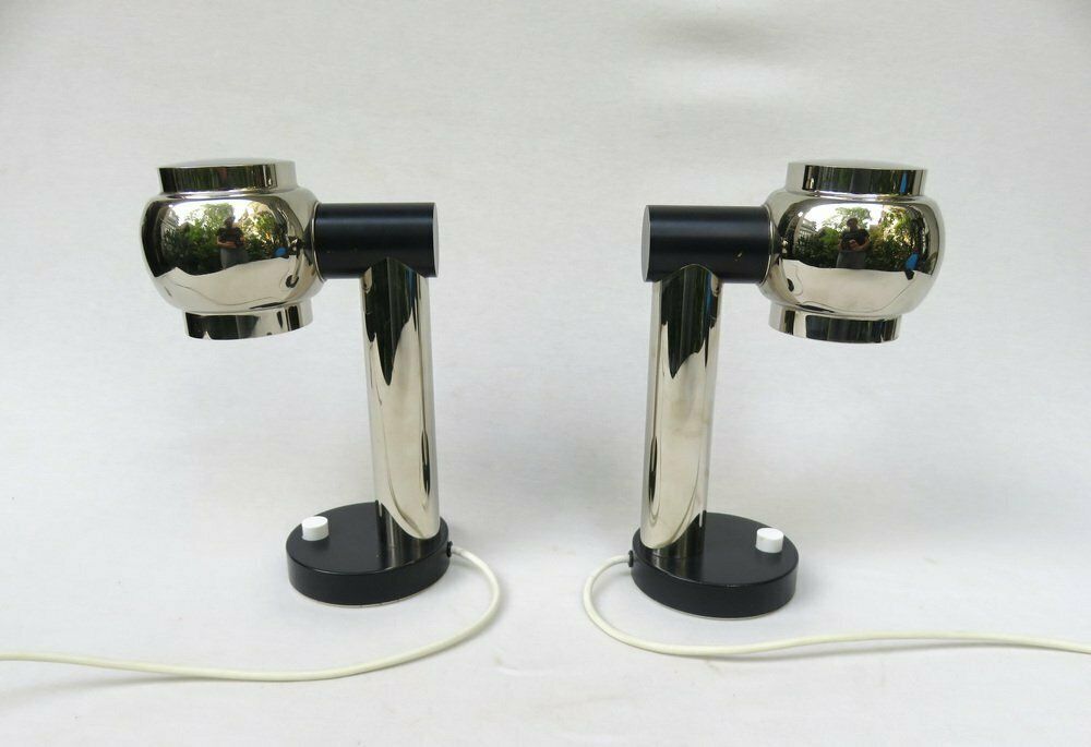 Small Italian Table Lamps In Brass, 1970s, Set Of 2 photo Lighting