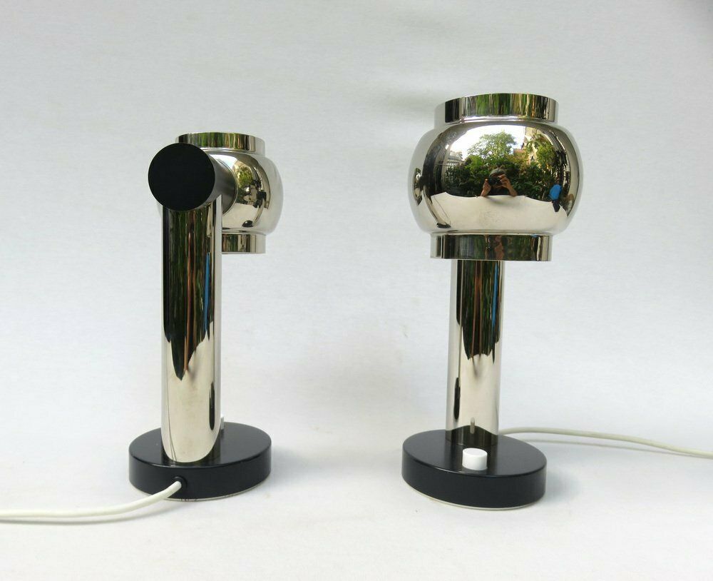 Small Italian Table Lamps In Brass, 1970s, Set Of 2 photo vinterior