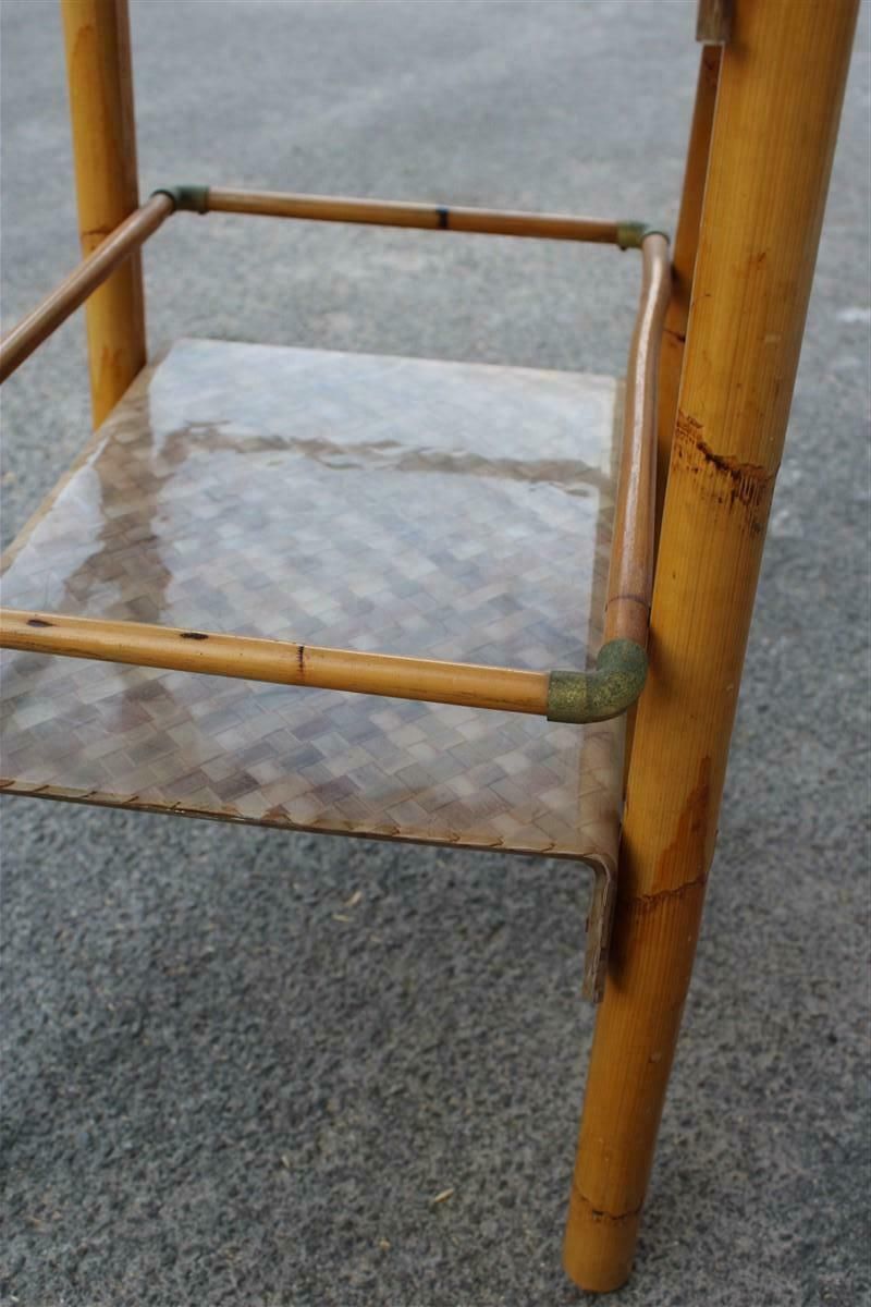 photo buy Bar Table In Bamboo And Lucite Italian Design 1970s Style Gabrella Crespi Brass
