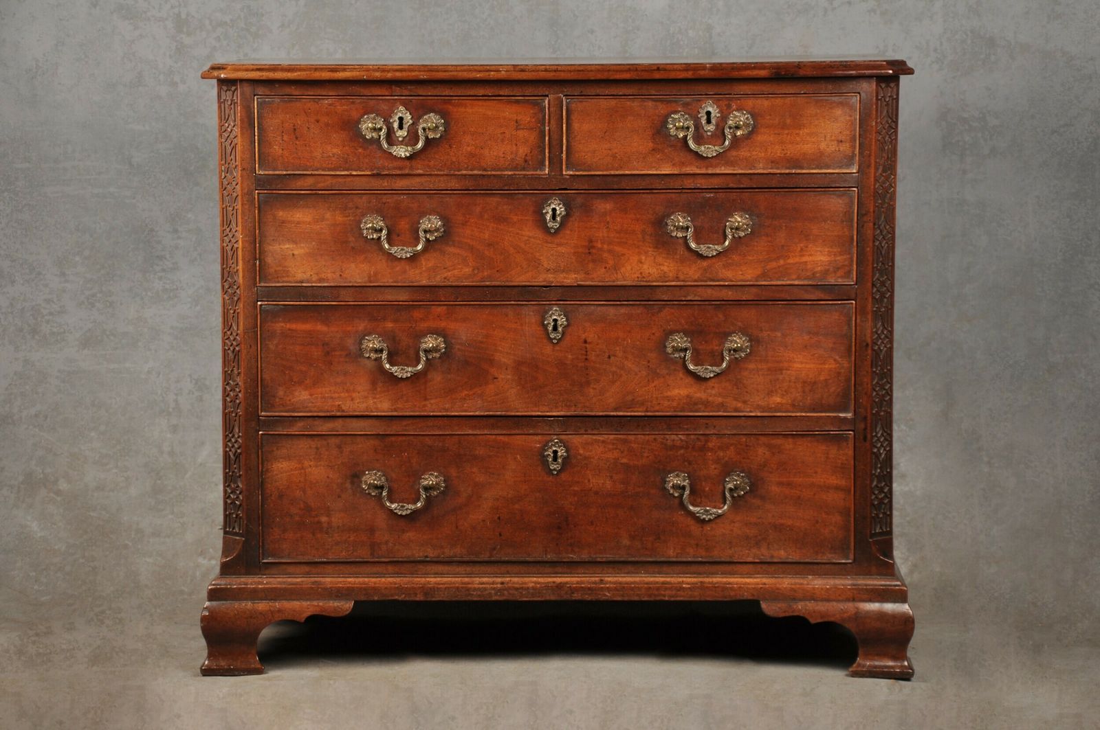 Fine 18th Century Mahogany Chippendale Chest Of Drawers