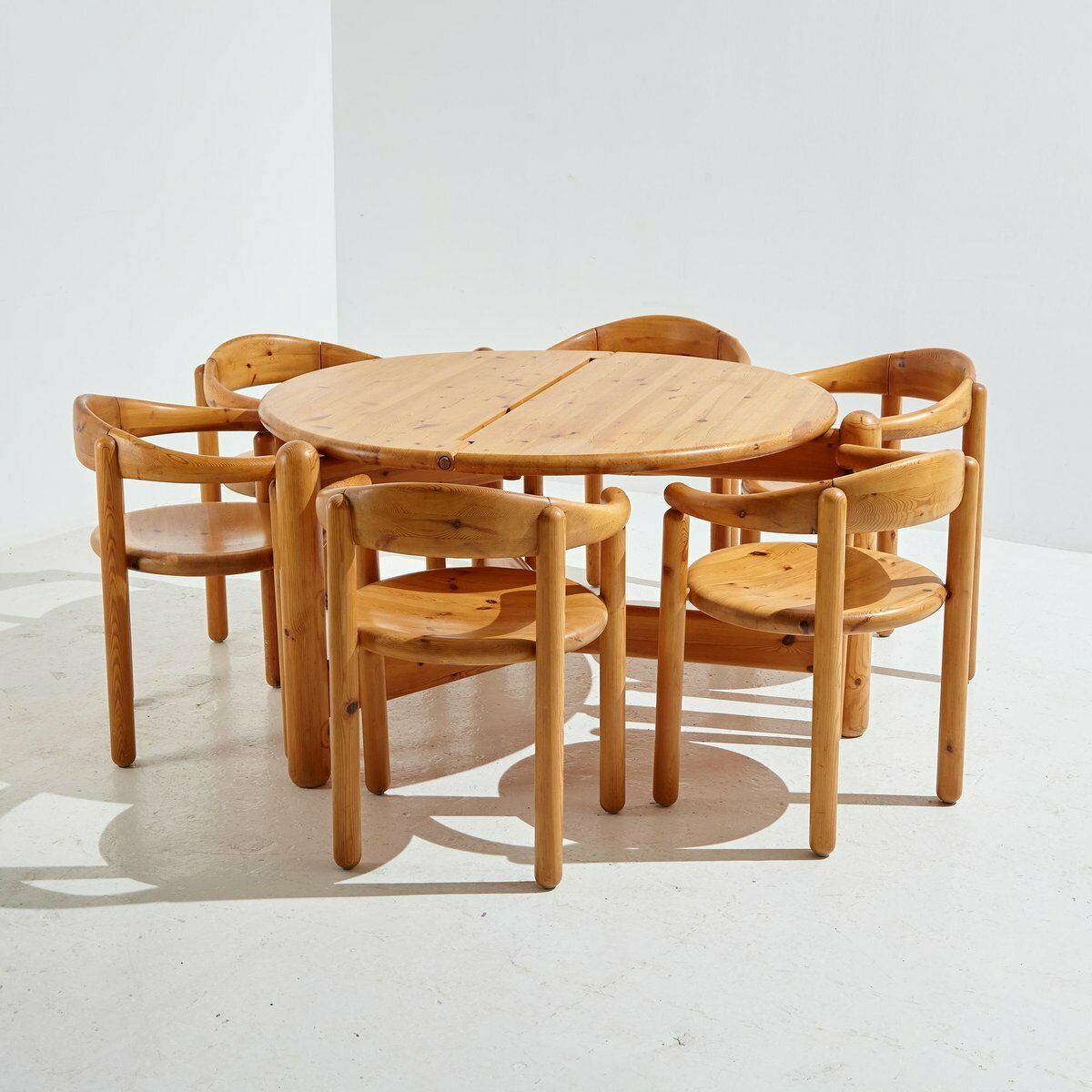 Pinewood Dining Set By Rainer Daumiller For Hanex, 1980s, Set Of 7 photo furniture