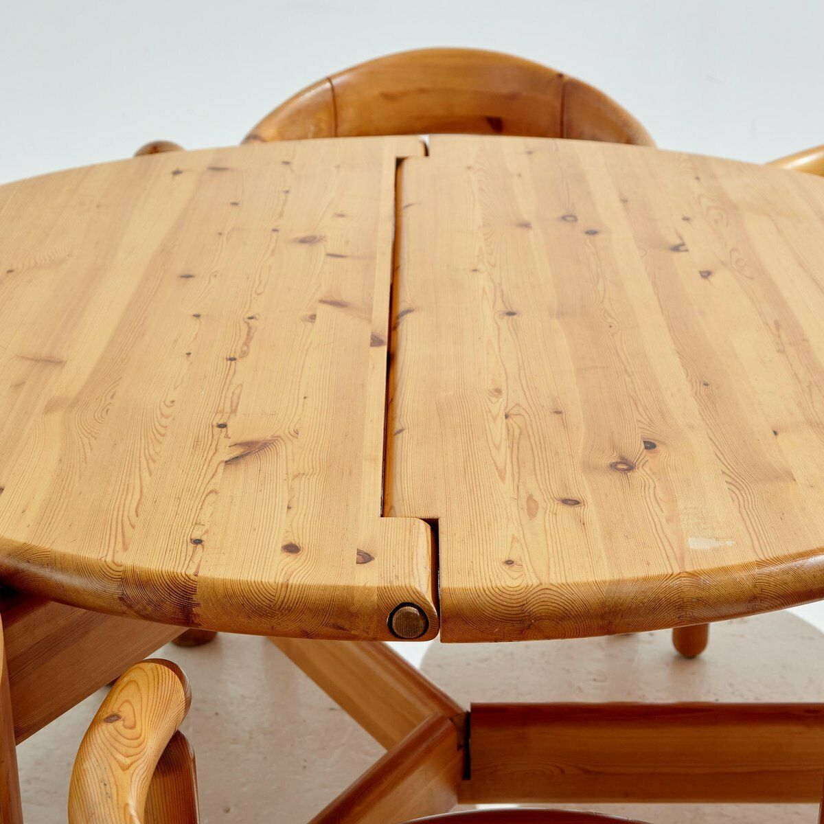 Pinewood Dining Set By Rainer Daumiller For Hanex, 1980s, Set Of 7 photo for sale