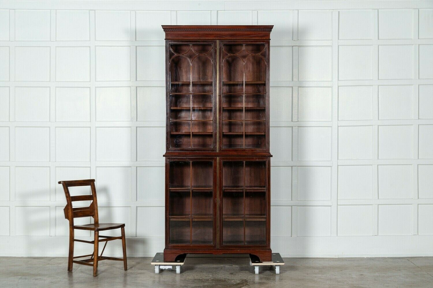 George III 18thc Mahogany Glazed Twin Library Bookcase Cabinet photo 5650.0