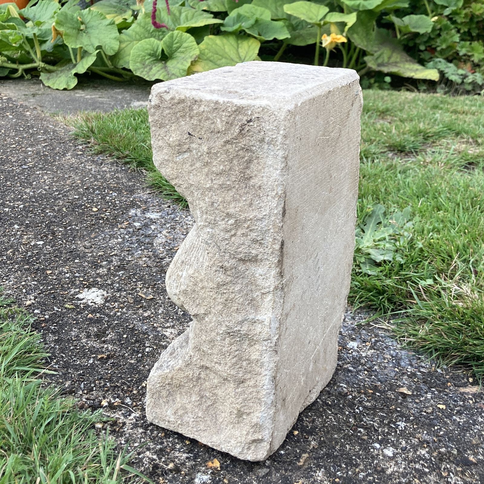 Well Carved Stone Face, Circa 1940 photo vintage