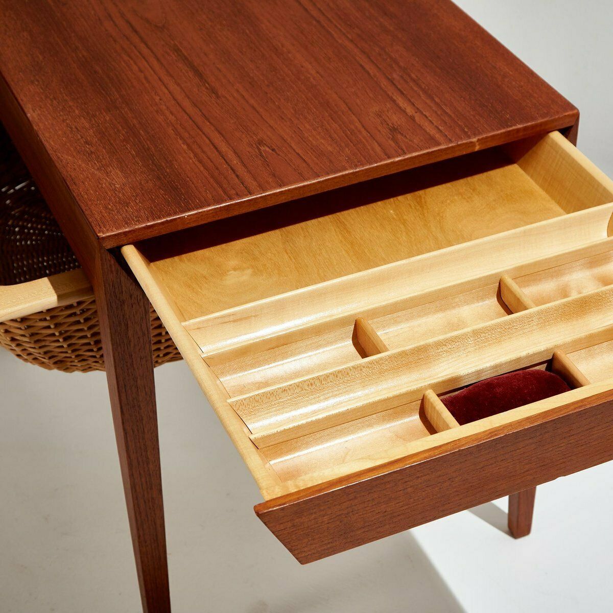 photo for sale Teak Sewing Table By Severin Hansen For Haslev Furniture Factory, 1960s