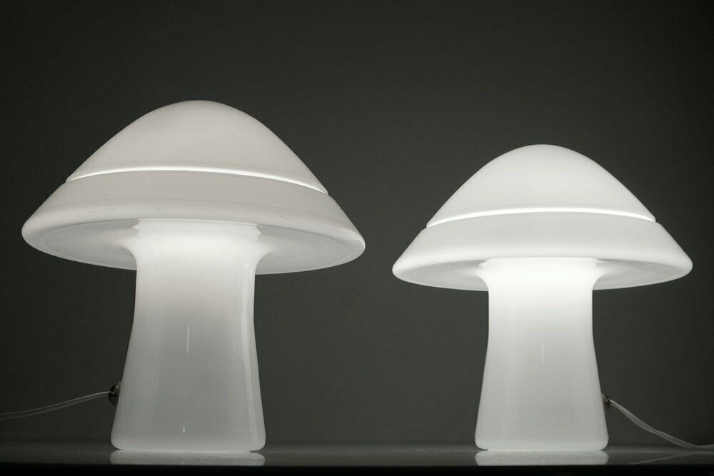 Murano Glass Mushroom Table Lamps By Guido De Majo For Res Murano, Italy, Set Of 2 photo furniture