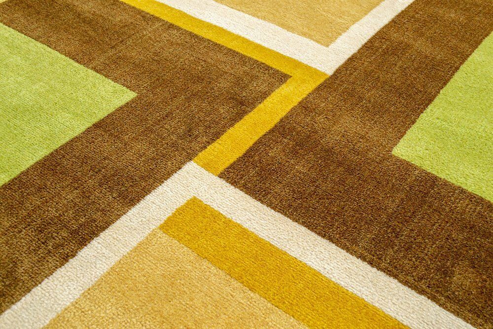 Italiaans Wollen Vloerkleed Met Geometrische Motieven, Jaren 1950 photo for sale