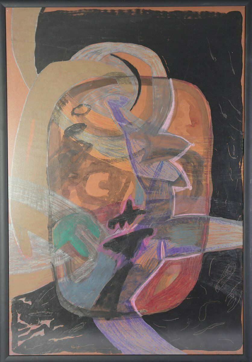 Dagmar Jelínková, Nude Girl, 1990s, Tempera, Watercolor, Pastel & Pencil On Paper, Framed