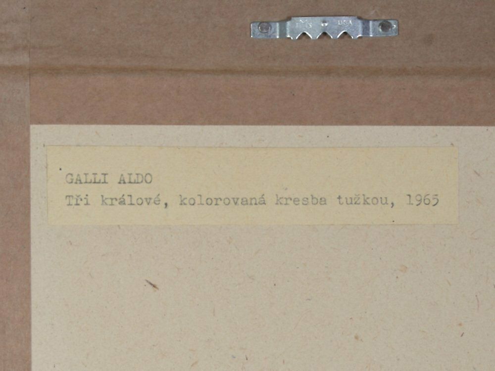 Aldo Galli, Three Kings, 1965, Pencil On Paper, Framed photo 1430.0