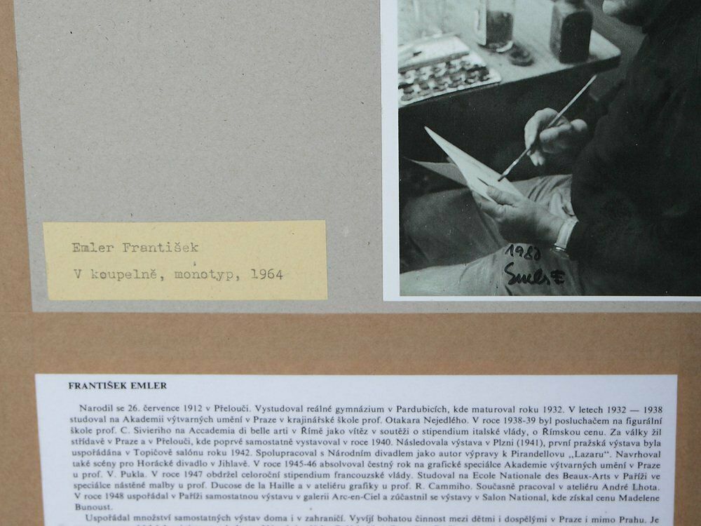 Frantisek Emler, Nude Woman In Bathroom, 1964, Oil On Paper photo 680.0