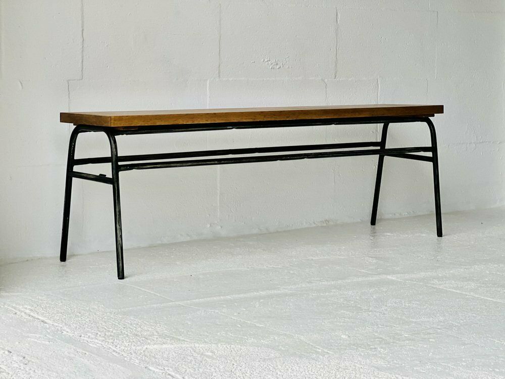 Industrial Bench In Metal & Spruce photo furniture
