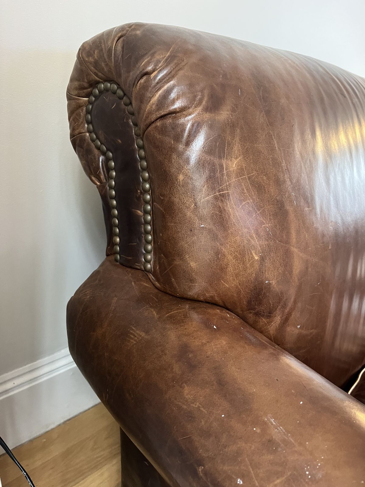 Restoration Hardware Leather Sofa photo furniture