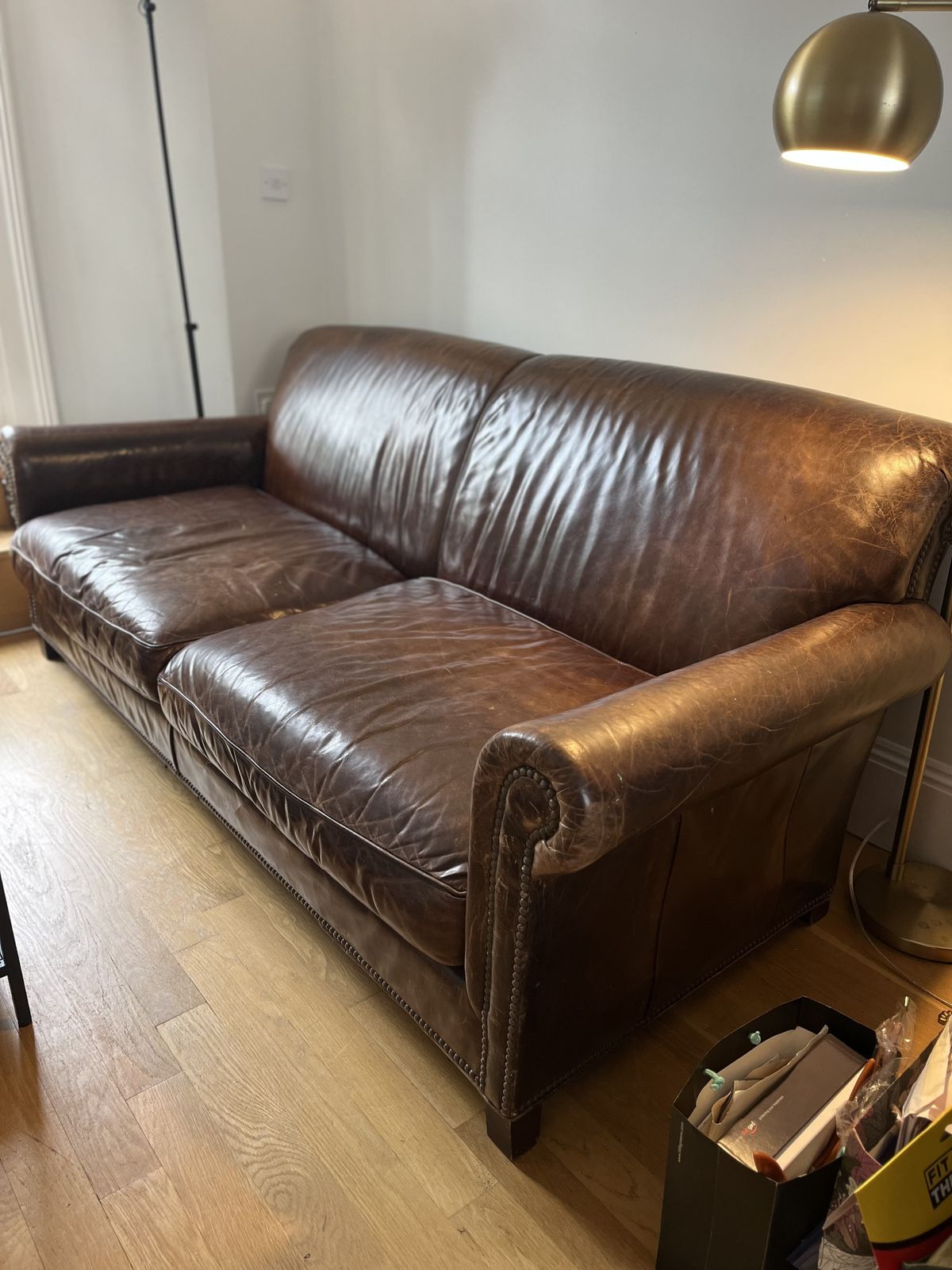 Restoration Hardware Leather Sofa