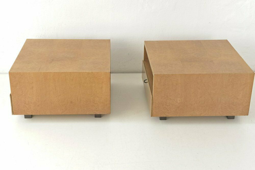 Large Side Tables In Bird`s Eye Maple By Giovanni Offredi For Saporiti Italia, Italy, 1975, Set Of 2 photo vintage