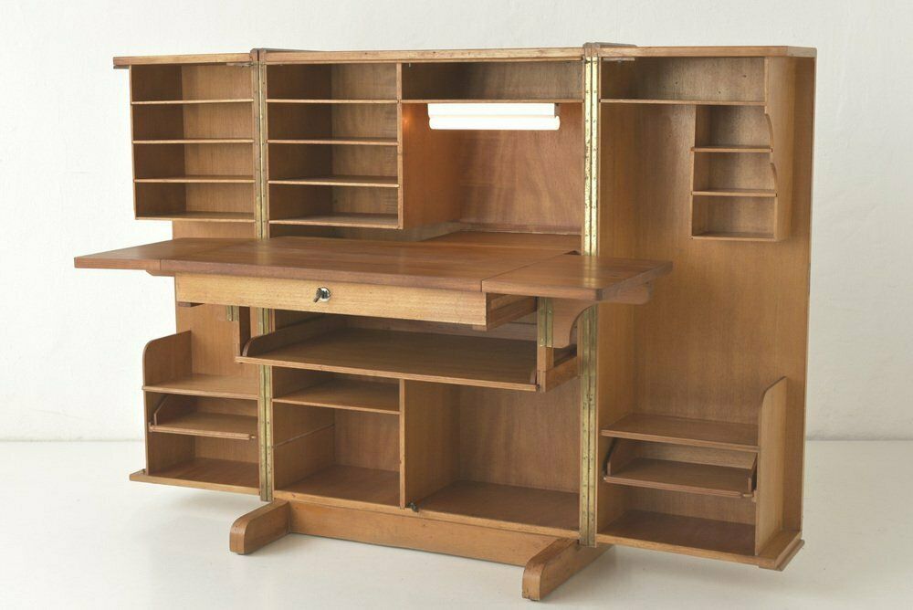 photo vinterior Oak No.4 Cabinet Office From Möbelfabrik August Stranghöner, Germany, 1950s