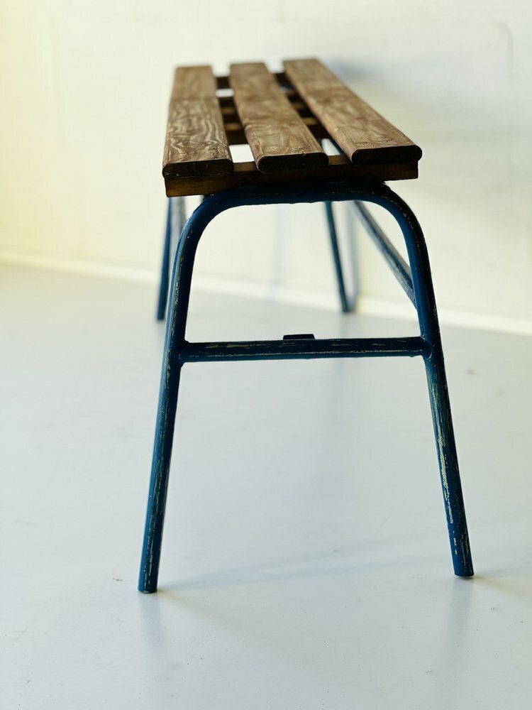 Metal And Pine Bench, 1970s, Vintage photo buy