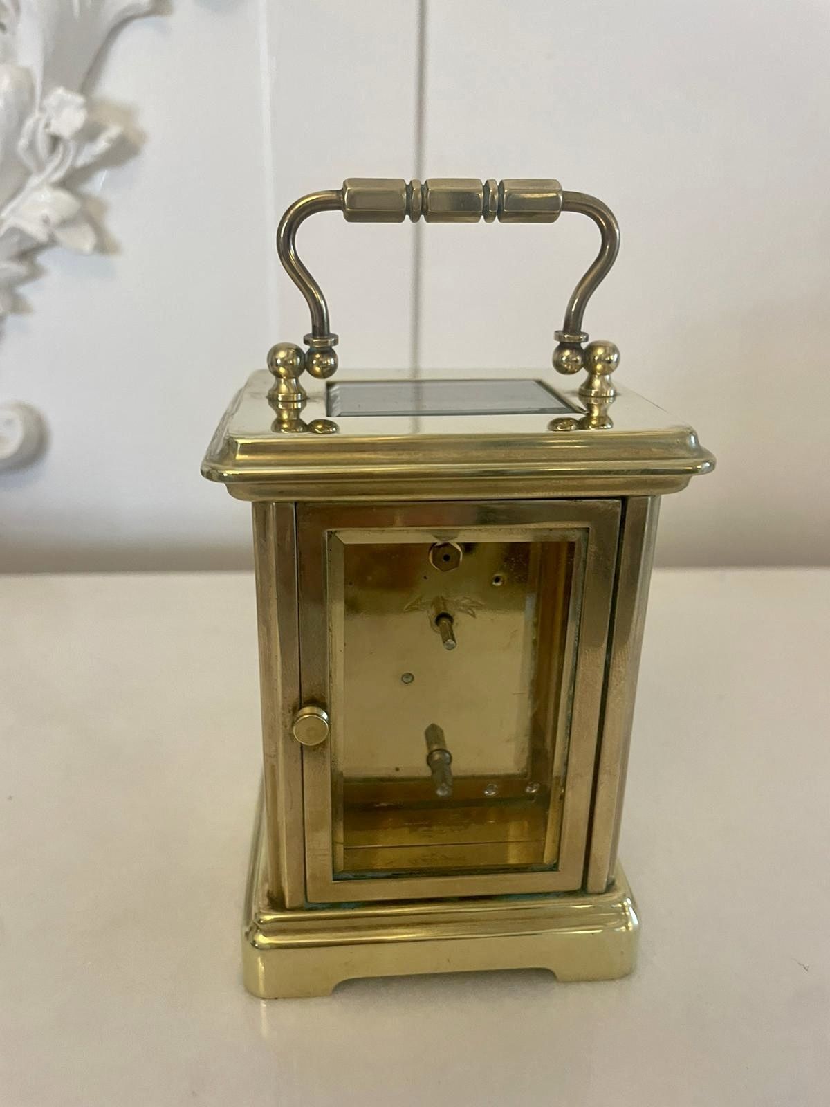 Antique Early 20th Century Quality Brass Carriage Clock photo vinterior