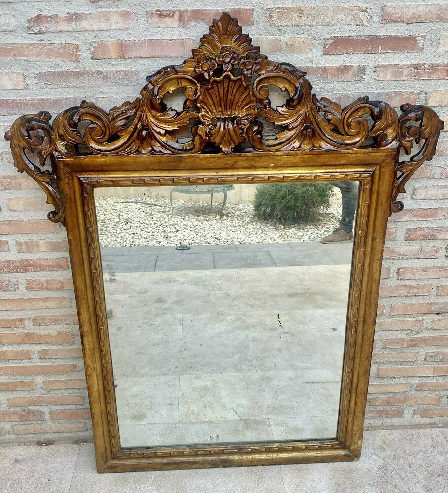 Early 20th Century French Wood Wall Mirror, 1920s photo Home Decor
