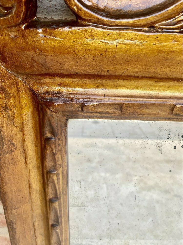 Early 20th Century French Wood Wall Mirror, 1920s photo buy