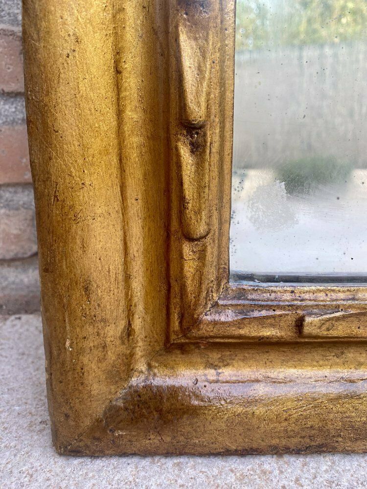 Early 20th Century French Wood Wall Mirror, 1920s photo vintage