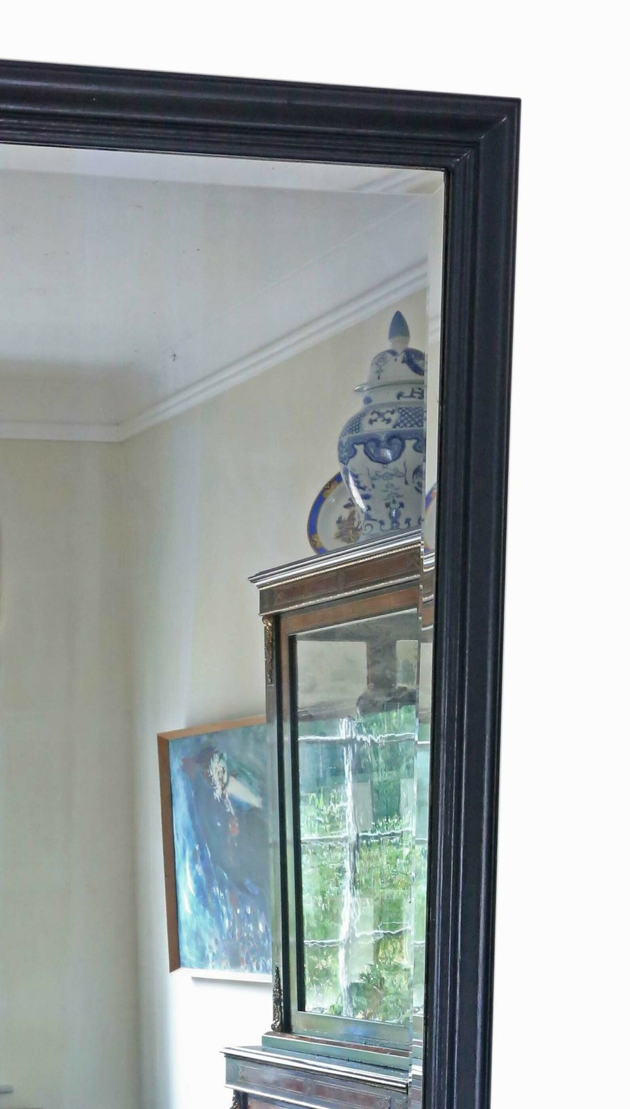 Antique Very Large Quality Painted Floor Wall Full Height Dressing Mirror C1920 photo for sale