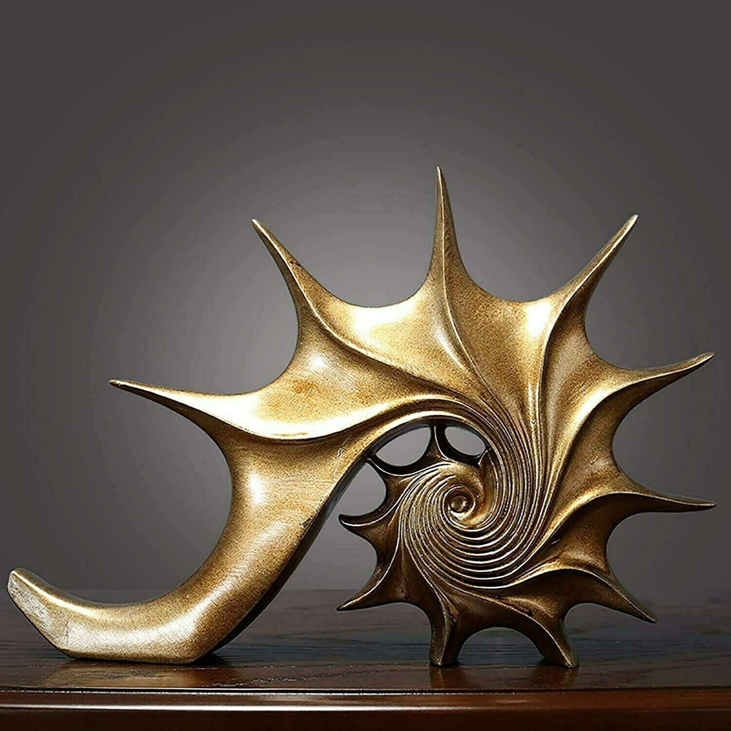 Vintage Decorative Sculpture, Shell Sculpture Abstract Resin Art, Modern Living Room Desk Decoration, Gift