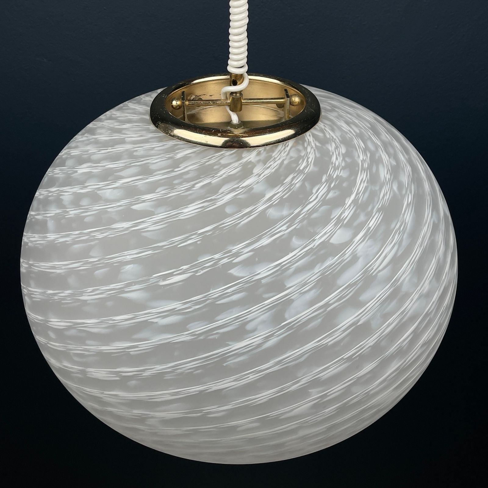 Large Swirl Murano Glass Pendant Lamp Vetri Murano Italy 1970s photo 740.0